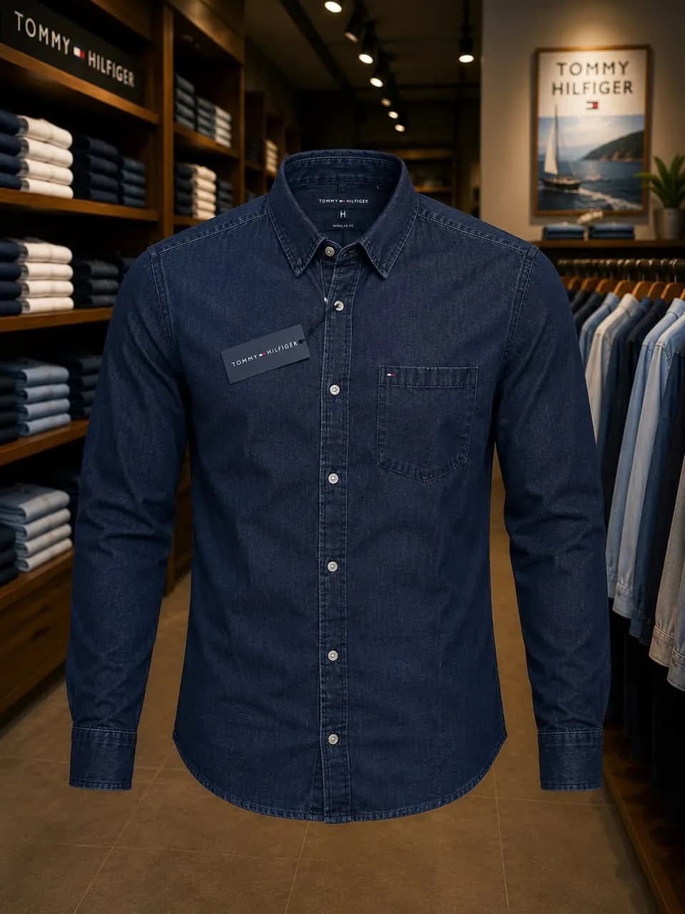 Chemise manches longues en Jean