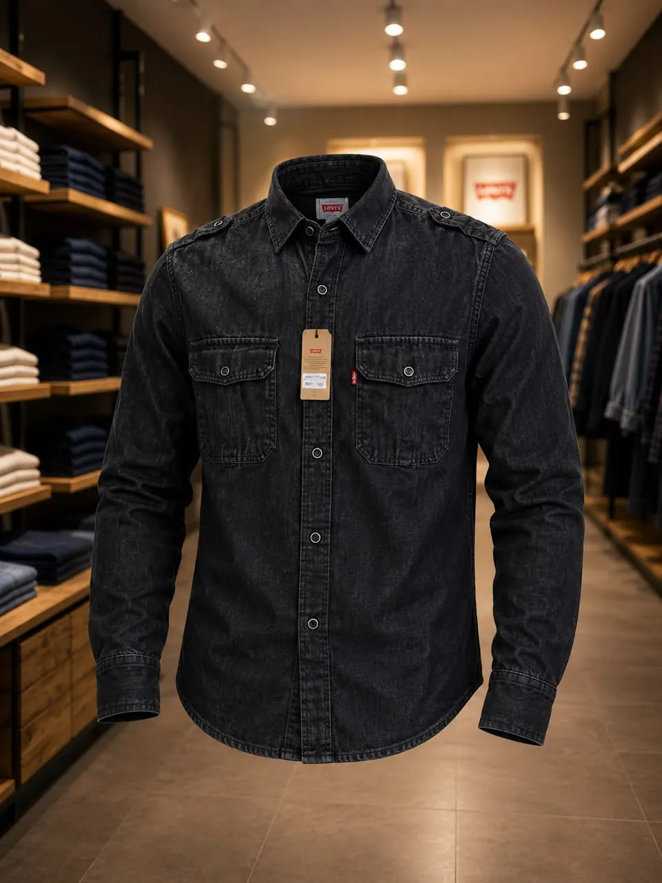 Chemise manches longues en Jean