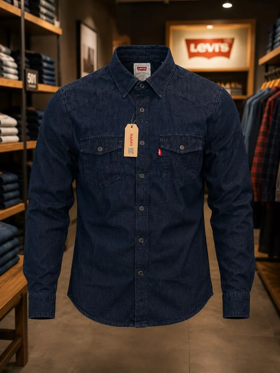 Chemise manches longues en Jean