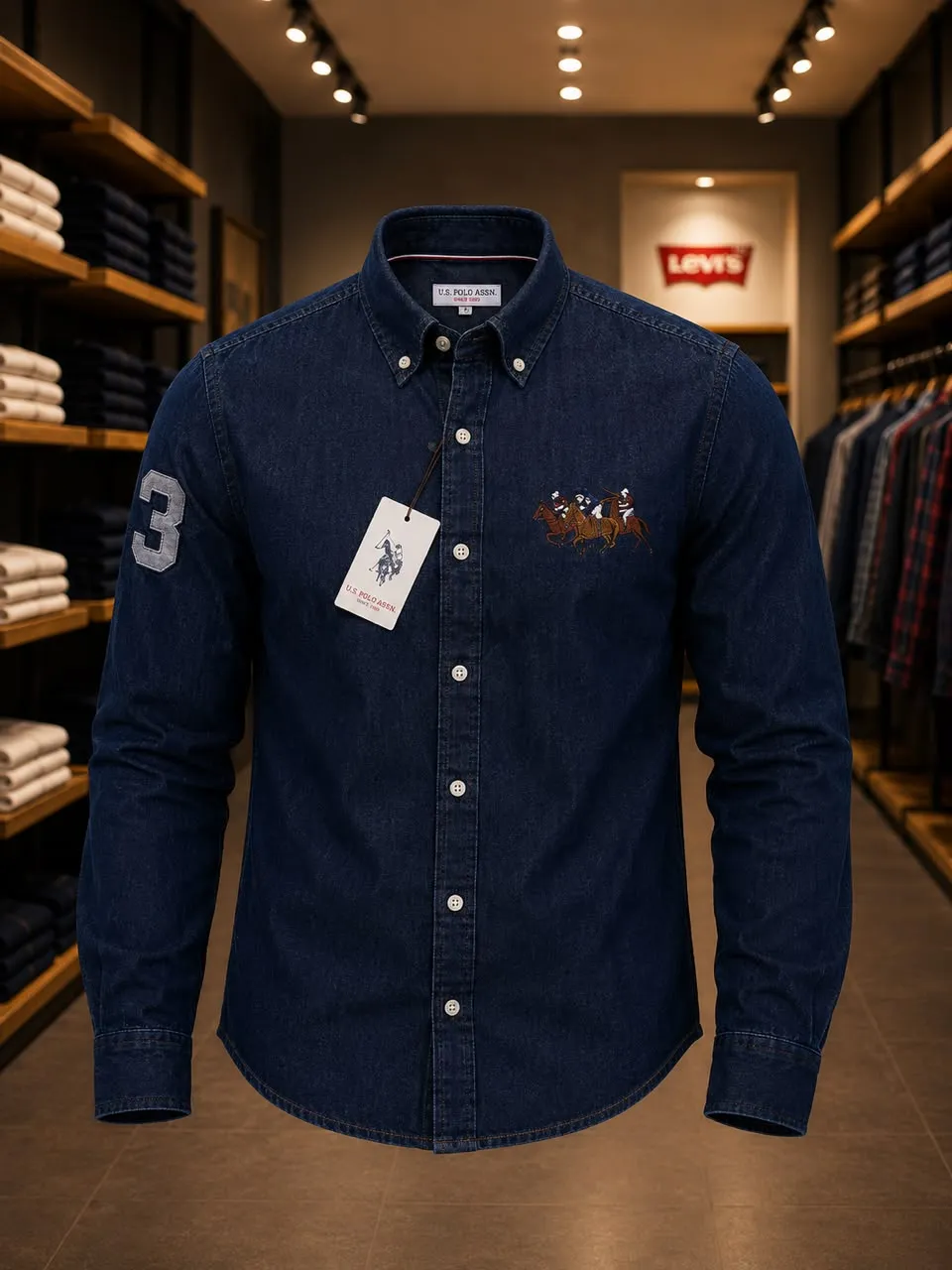 Chemise manches longues en Jean