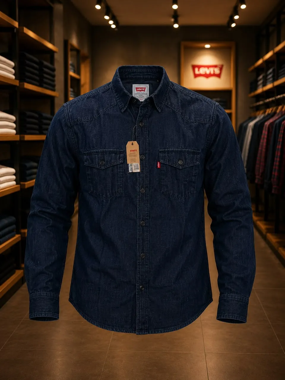 Chemise manches longues en Jean