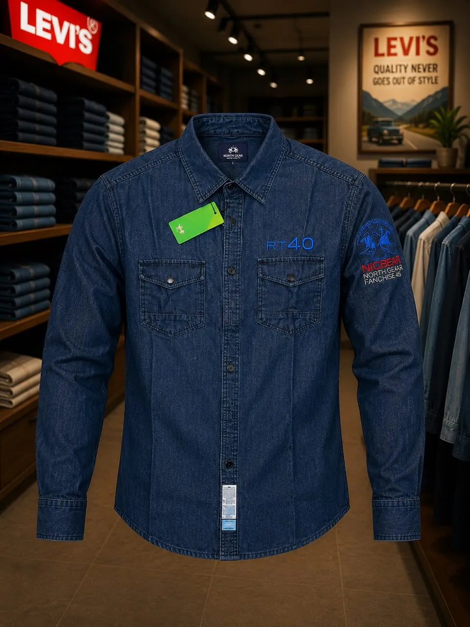 Chemise manches longues en Jean