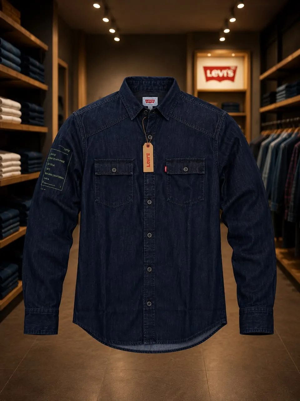 Chemise manches longues en Jean